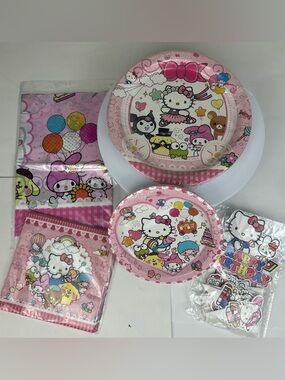 Hello Kitty Birthday Party Supplies Set 65 Pcs Plates Napkins Tablecloth
